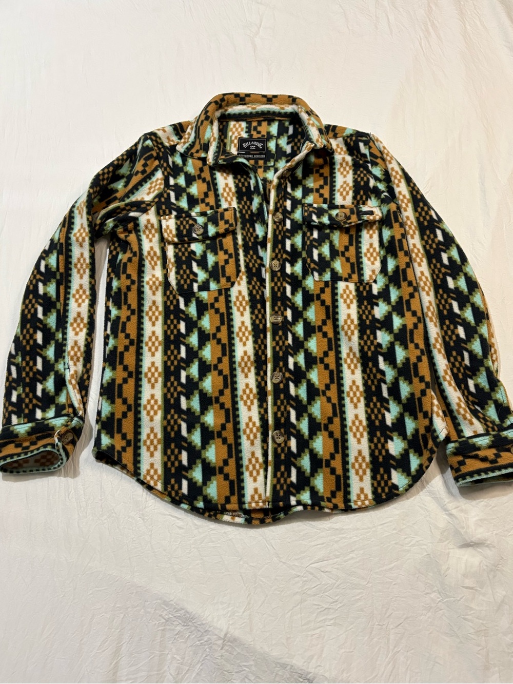 Billabong fleece eclectic whimsical western desert button down shirt shacket
